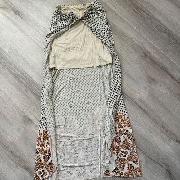 Free People Women’s neutral Rayon Pull on Maxi Skirt Size Small Summer - Picture 6 of 15
